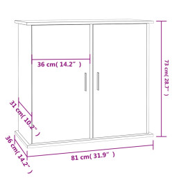 Support pour aquarium noir 81x36x73 cm bois d'ingénierie