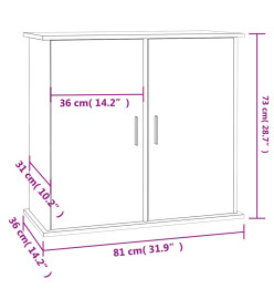 Support pour aquarium chêne marron 81x36x73cm bois d'ingénierie