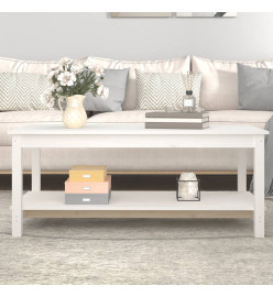 Table basse Blanc 110x55x45 cm Bois massif de pin