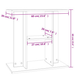 Support pour aquarium chêne sonoma 60x30x60cm bois d'ingénierie