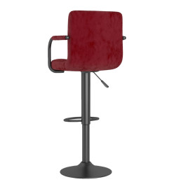 Tabourets de bar lot de 2 rouge bordeaux velours