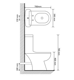 Toilette avec réservoir Noir