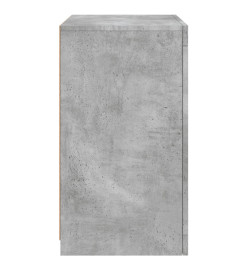 Armoire latérale avec lumières LED gris béton bois d'ingénierie