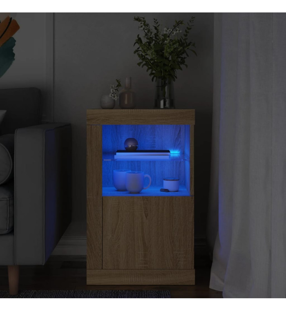 Armoire latérale avec lumières LED chêne sonoma Armoire latérale avec lumières LED chêne sonoma