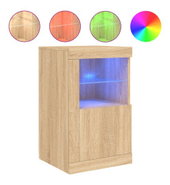 Armoire latérale avec lumières LED chêne sonoma