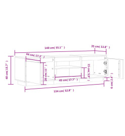 Meuble TV 140x35x40 cm Bois de pin massif