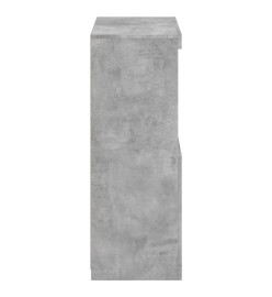 Armoire latérale avec lumières LED gris béton bois d'ingénierie
