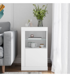Armoire latérale avec éclairage LED blanc bois d'ingénierie