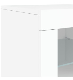 Armoire latérale avec éclairage LED blanc bois d'ingénierie