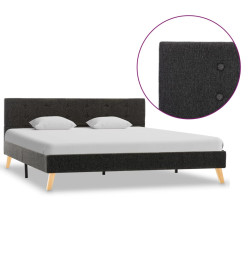 Cadre de lit Gris foncé Tissu 160 x 200 cm