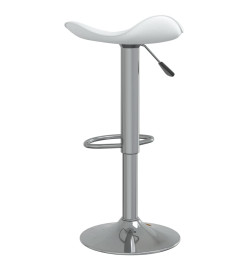 Tabouret de bar Blanc Acier chromé et cuir artificiel