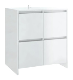 Buffet Blanc brillant 70x41x75 cm Aggloméré