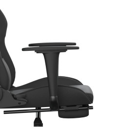 Chaise de jeu de massage avec repose-pied Noir Similicuir