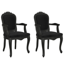 Chaises à manger 2 pcs noir 62x59,5x100,5 cm velours