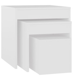 Tables gigognes 3 pcs Blanc Aggloméré