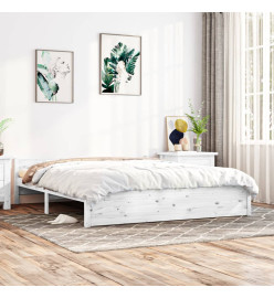 Cadre de lit Blanc Bois massif 160x200 cm