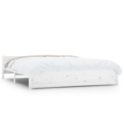 Cadre de lit Blanc Bois massif 160x200 cm