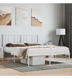 Cadre de lit métal avec tête de lit blanc 120x190 cm