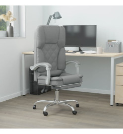 Fauteuil de massage inclinable de bureau Gris clair Tissu