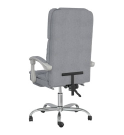 Fauteuil de massage inclinable de bureau Gris clair Tissu