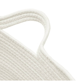 Panier à linge beige et blanc Ø60x36 cm coton