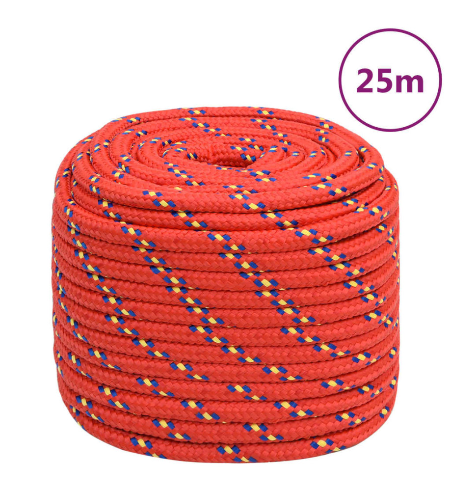 Corde de bateau Rouge 18 mm 25 m Polypropylène