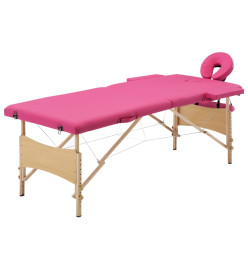 Table de massage pliable 2 zones Bois Rose