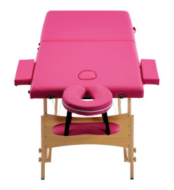 Table de massage pliable 2 zones Bois Rose