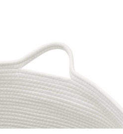 Panier à linge beige et blanc Ø55x36 cm coton