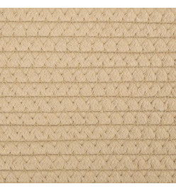 Panier à linge beige et blanc Ø55x36 cm coton