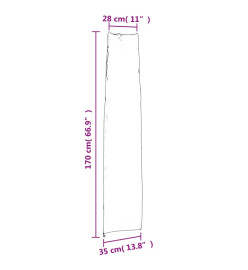 Housses de parapluie de jardin 2 pcs 170x35/28 cm 420D