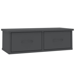 Étagère murale avec tiroirs Gris 60x26x18,5 cm Aggloméré