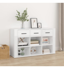 Buffet Blanc brillant 100x30x59,5 cm Bois d'ingénierie