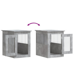 Meuble de cage pour chiens gris béton 45x62x59 cm