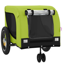 Remorque de vélo pour chien vert et noir tissu oxford et fer