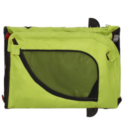 Remorque de vélo pour chien vert et noir tissu oxford et fer