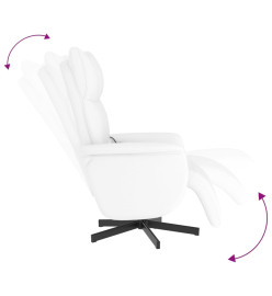 Fauteuil inclinable de massage repose-pieds blanc similicuir