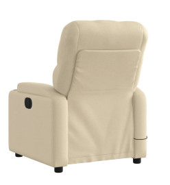 Fauteuil de massage inclinable Crème Tissu