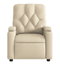 Fauteuil de massage inclinable Crème Tissu