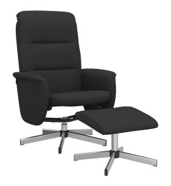 Fauteuil inclinable avec repose-pied noir tissu