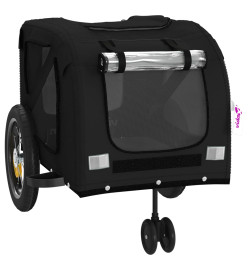 Remorque de vélo pour chien noir tissu oxford et fer