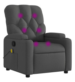 Fauteuil de massage inclinable Gris foncé Tissu