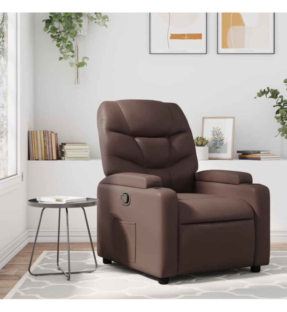 Fauteuil inclinable Marron Similicuir