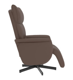 Fauteuil inclinable avec repose-pieds marron similicuir