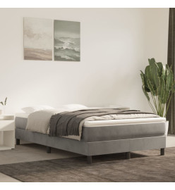 Lit à sommier tapissier et matelas Gris clair 120x200cm Velours
