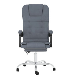 Fauteuil de massage inclinable de bureau Gris foncé Velours