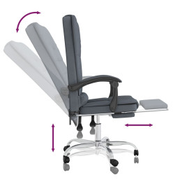 Fauteuil de massage inclinable de bureau Gris foncé Velours