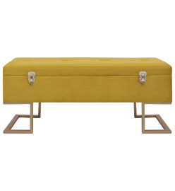 Banc avec compartiment de rangement 105 cm Moutarde Velours