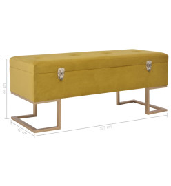 Banc avec compartiment de rangement 105 cm Moutarde Velours