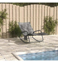 Chaise longue Acier et textilène Gris